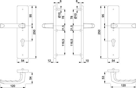 HOPPE Schutzgarnitur London 61G/2221/2210/113 Aluminium F1 für Abschlusstüren, einbruchhemmend nach DIN 18257