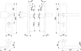 HOPPE Schutzgarnitur Amsterdam 86G Alu F1, ES 1, DIN 18257, 72 mm, 37-47 mm