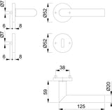 HOPPE Rosettengarnitur Amsterdam E1400Z/42KV/42KVS Edelstahl matt für Innentüren