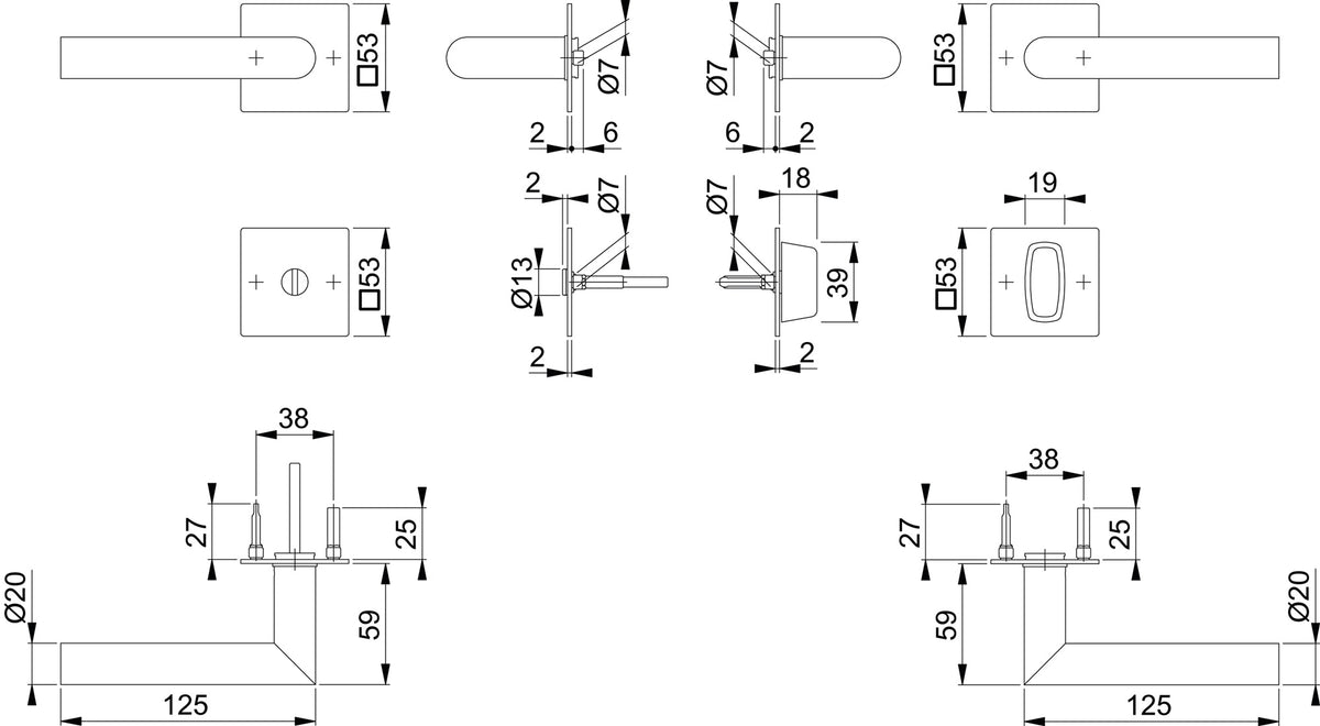 HOPPE Rosettengarnitur Amsterdam E1400Z/848N/848NS Edelstahl F9714M DIN L/R