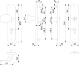 HOPPE Schutzgarnitur 86G/3331/3310 Aluminium F1 für 67-77 mm Türen, ES1 (SK2)