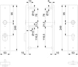 HOPPE Langschildpaar E2222ZA/2210 matt F69 PZ 92 mm – Schutzbeschlag ES1