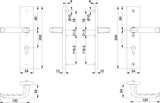 HOPPE Schutzgarnitur London 78G/2221/2410/113 Alu F1 – Einbruchhemmend ES1, 72 mm, DIN links/rechts