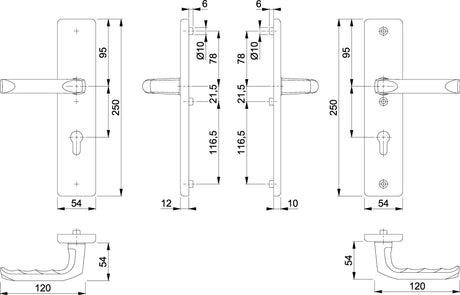 HOPPE Schutzgarnitur London 78G/2221/2410/113 Alu F1 – Einbruchhemmend ES1, 72 mm, DIN links/rechts