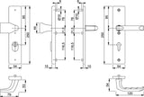 HOPPE Schutzgarnitur London 78G/2222ZA/2410/113 Alu F1 – Einbruchhemmend ES1, 72 mm, DIN L/R