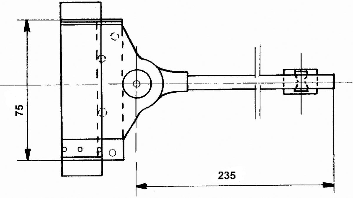 DENI Federtürschließer / Indexfeder für leichte Türen bis 25 kg, galvanisch verzinkt, 280 mm Hebel
