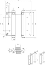 Pendeltürband VA Gr.29 L.75mm 15kg TS 18-25mm DENI – doppelt wirkend