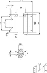 Pendeltürband VA Gr.29 L.75mm 15kg TS 18-25mm DENI – doppelt wirkend
