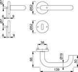 HOPPE Rosettengarnitur Baden E1388Z Edelstahl U-Form DIN L/R für Innentüren