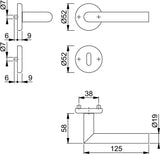 HOPPE Rosettengarnitur Utrecht E1444Z/17KV/17KVS Edelstahl F69 DIN L/R – Türbeschlag
