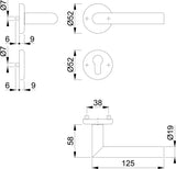 HOPPE Rosettengarnitur Utrecht E1444Z/17KV/17KVS Edelstahl F69 DIN L/R – Türbeschlag