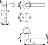 HOPPE Rosettengarnitur Lecce 1405/42KV/42KVS Alu F49/F9-2 rund OB DIN L/R