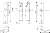 HOPPE Schutzgarnitur Birmingham 78G/2222A/2440/1117 Aluminium F1 für Abschlusstüren DIN 18257 ES0
