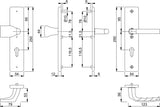 HOPPE Schutzgarnitur Birmingham Aluminium F1 72 mm für Türstärke 37-42 mm