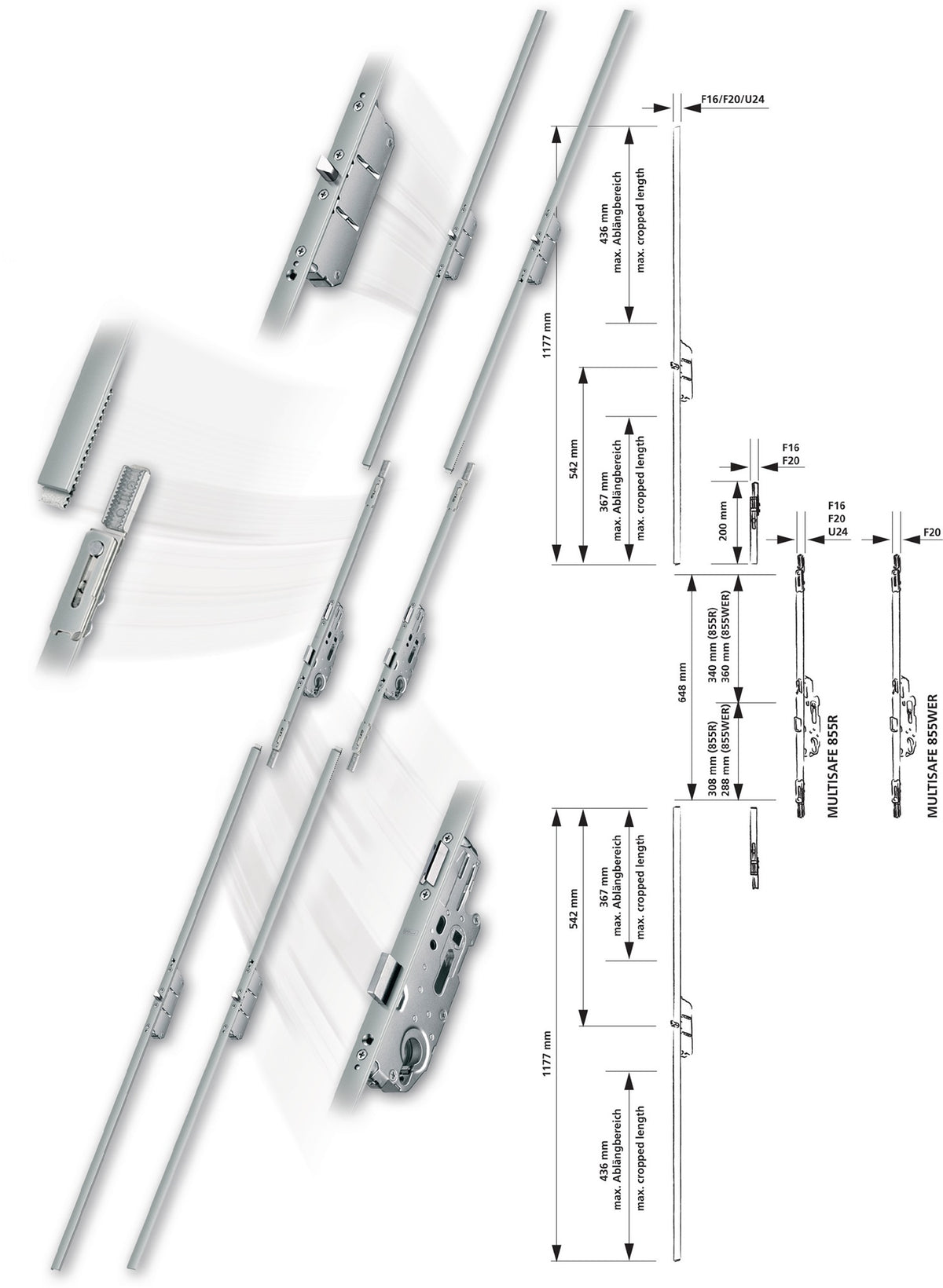 FUHR Anschlussstulp Multisafe MA Flachstulp 16 mm Länge 1177 mm in Fuhr Silver