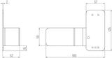 DENI Abdeckung für verdeckte Montage L125xB180mm – Edelstahl für Panikstange links
