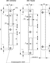 BKS Winkelschließblech S401 Stahl silber kantig 20x170 mm DIN links/rechts