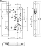 BKS Pendeltürschloss 055 PZ 24/55 mm DIN links/rechts Stulp Edelstahl käntig Rollfalle