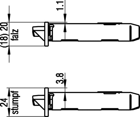BKS Zimmertür-Einsteckschloss 0215 BB, DIN links, 55/72/8 mm, silber käntig, Klasse 1