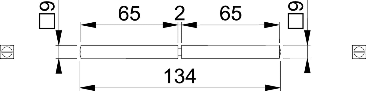 HOPPE Panik-Stift FSAP Vollstift geteilt 9x114 mm verzinkt für FH-Drückergarnituren