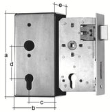 GAH Schlosskasten DIN L/R 185x90x55 mm, Dornmaß 55 mm, zum Anschweißen an Metalltore