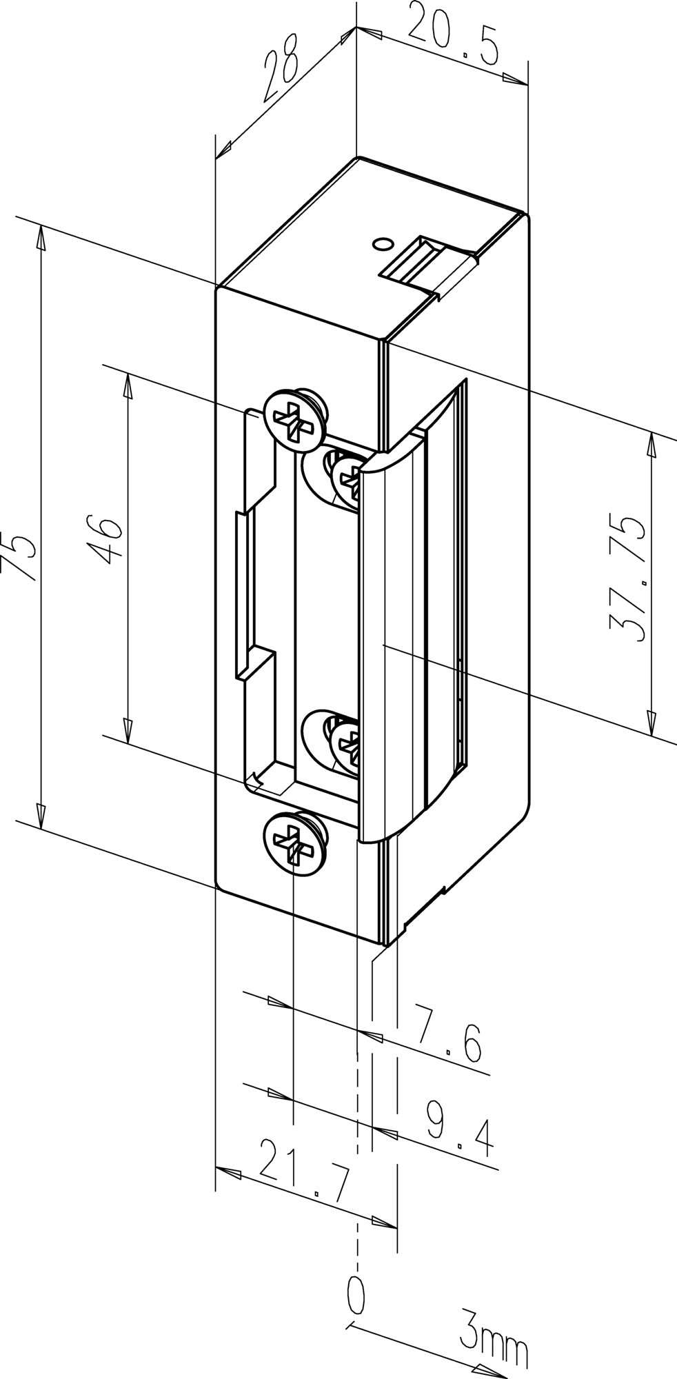 ASSA ABLOY Elektrotüröffner Modell 17 mit FaFix, 6-12 V AC/DC, DIN L/R