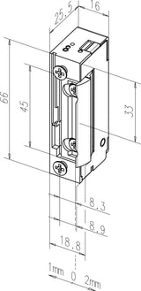 ASSA ABLOY Elektrotüröffner 118 – 10-24 V AC/DC, DIN L/R, Radiusfalle, Fafix