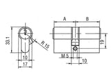 BKS Service-Doppelzylinder PZ 8890 27/27 mm – Profilzylinder zur Eigenmontage, vernickelt