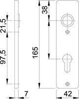 HOPPE Kurzschildpaar 202KP Aluminium F4 bronzefarbig PZ 165 mm