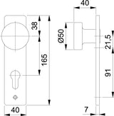 HOPPE Knopfkurzschild 58/202K Aluminium F2 neusilberfarbig Entfernung 72 mm PZ