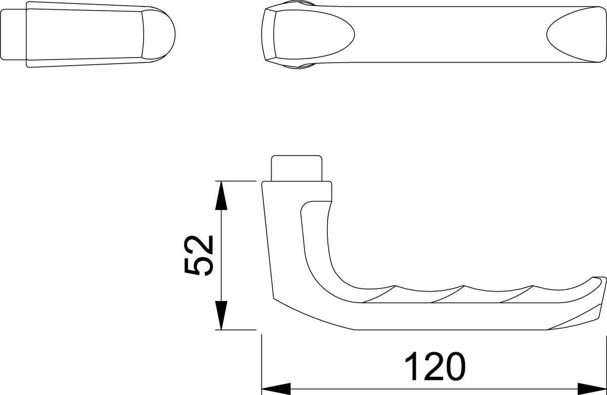 HOPPE Türdrückerpaar London 113 Aluminium F4 ohne Rosetten, 8 mm Vierkant, DIN links/rechts