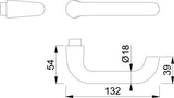 HOPPE Türdrückerlochteil Paris 138L Alu F2 neusilberfarbig 8 mm Vierkant DIN L/R