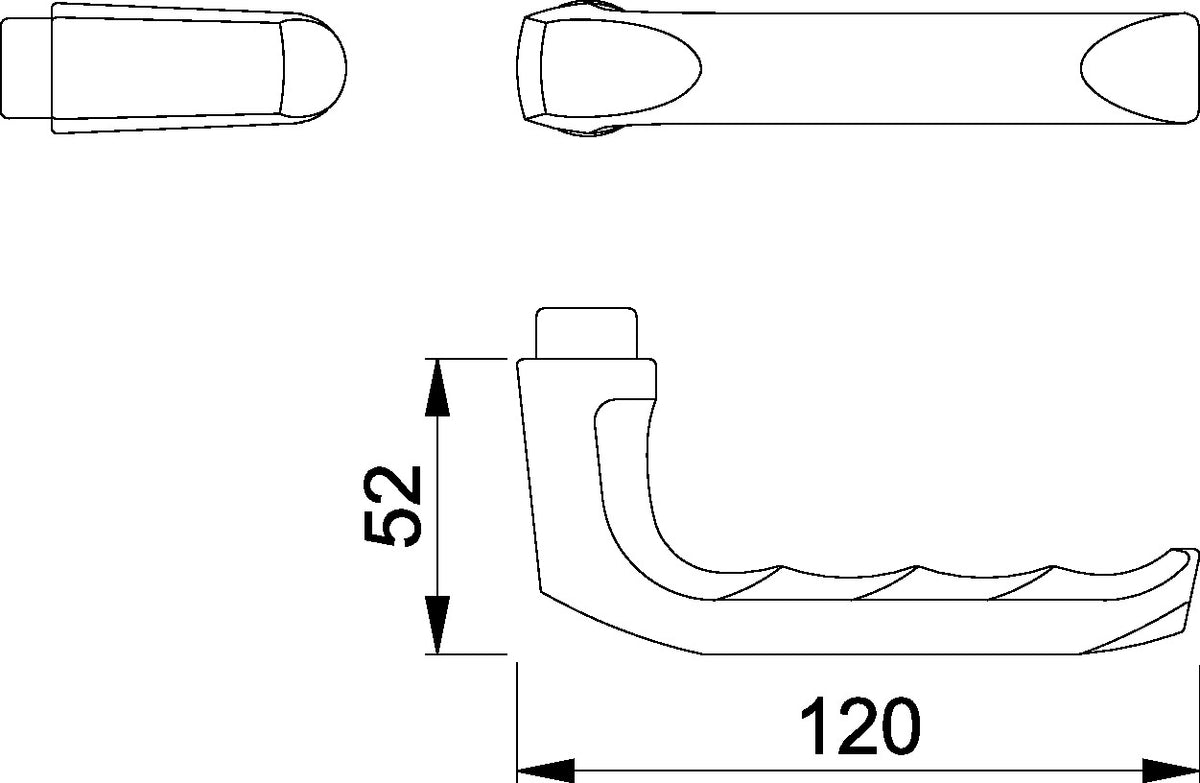 HOPPE Türdrückerpaar London 113 Aluminium F4 ohne Rosetten, 8 mm Vierkant, DIN links/rechts