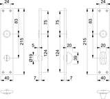 HOPPE Langschildpaar 202SP F2/neusilberfarbig, 72 mm Entfernung, Aluminium, sichtbare Verschraubung