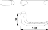HOPPE Türdrückerlochteil London 113H Alu F2 neusilberfarbig, 4-KT 10 mm DIN L/R