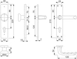 HOPPE Langschildgarnitur London 54/227/202SP/113 Alu F1 PZ 72 mm DIN L/R