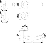 HOPPE Rosettengarnitur Narvik E1430ZP/17KV/17KVS Edelstahl F69 DIN L/R – für Innentüren