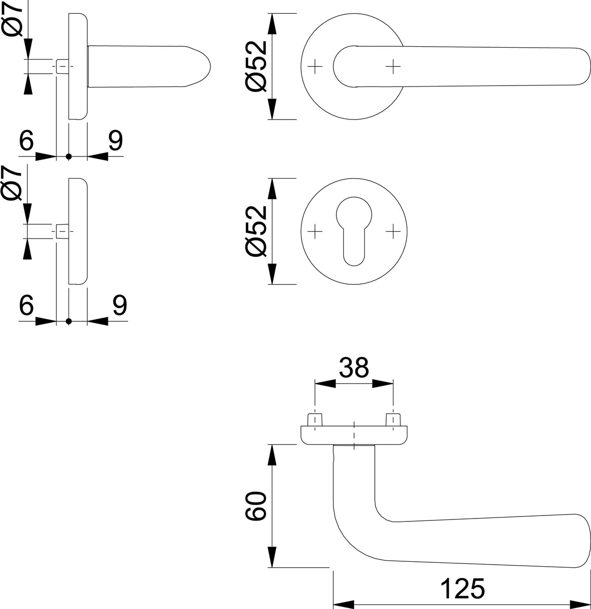 HOPPE Rosettengarnitur Helsingborg E1730Z/17KV/17KVS Edelstahl matt für Innentüren