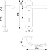 HOPPE Kurzschildgarnitur Tôkyô 1710/273KP Aluminium F1 – DIN EN 1906, für Innentüren