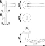 HOPPE Rosettengarnitur Atlanta 1530/42KV/42KVS Aluminium F1 rund DIN L/R – Drückergarnitur für Innentüren