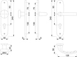 HOPPE Langschildgarnitur Tôkyô 1710/273P Aluminium F1 OB 72 mm DIN L/R