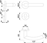 HOPPE Rosettengarnitur Trondheim E1430Z/42KV/42KVS Edelstahl F69 rund DIN L/R – Schnellstift