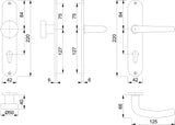 HOPPE Langschildgarnitur Denver E1310Z/302 Edelstahl F69 DIN L/R für Innentüren