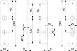 HOPPE Langschildpaar 273P F1 naturfarbig Aluminium 72 mm für Zimmertüren