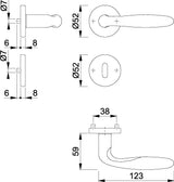 HOPPE Rosettengarnitur Verona E1800Z Edelstahl F69 DIN L/R – Objekt-Türgriff