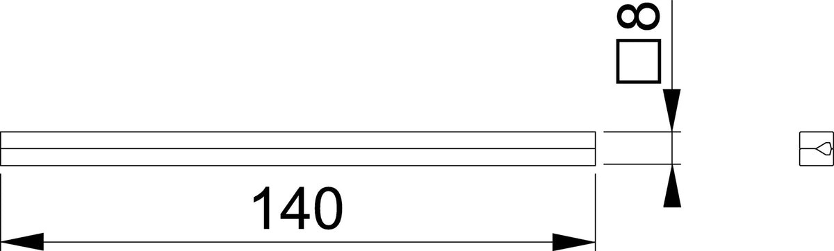 HOPPE VK Profilstift 4-KT 8x100 mm Eisen verzinkt 2-teilig für Drückergarnituren