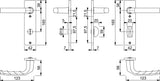 HOPPE Kurzschildgarnitur Birmingham 1117/202KP/AP – Aluminium F1, eckig, DIN links/rechts