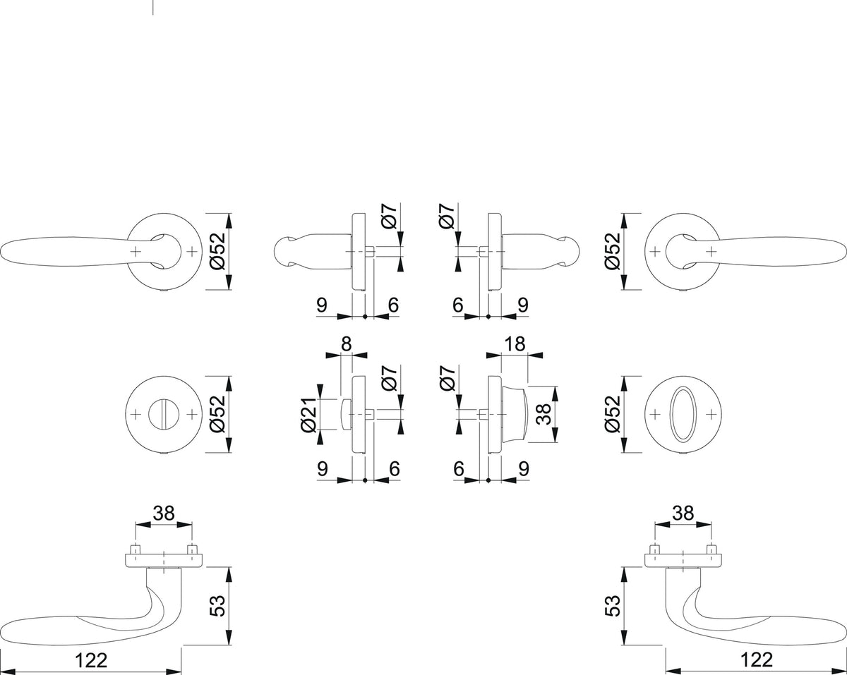 HOPPE Rosettengarnitur Verona M151/42KV/42KVS – Messing poliert F71, DIN links/rechts, 8 mm Vierkant