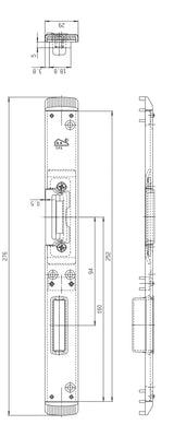 FUHR Schließteil Falle/Riegel F-St. 33 mm links silberfarbig für Mehrfachverriegelung 855GL