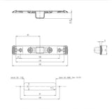 FUHR Schließteil Bolzenriegel U-Stulp 24x5 mm Edelstahl für Aluminiumfenster und -türen